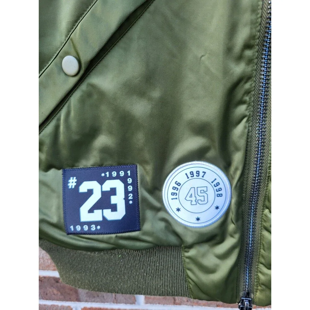 Jordan Air Men’s Small Goat Bomber Jacket Green Rookie Of The Year 1985 R.O.Y